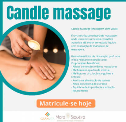 Card do curso de massagem com velas